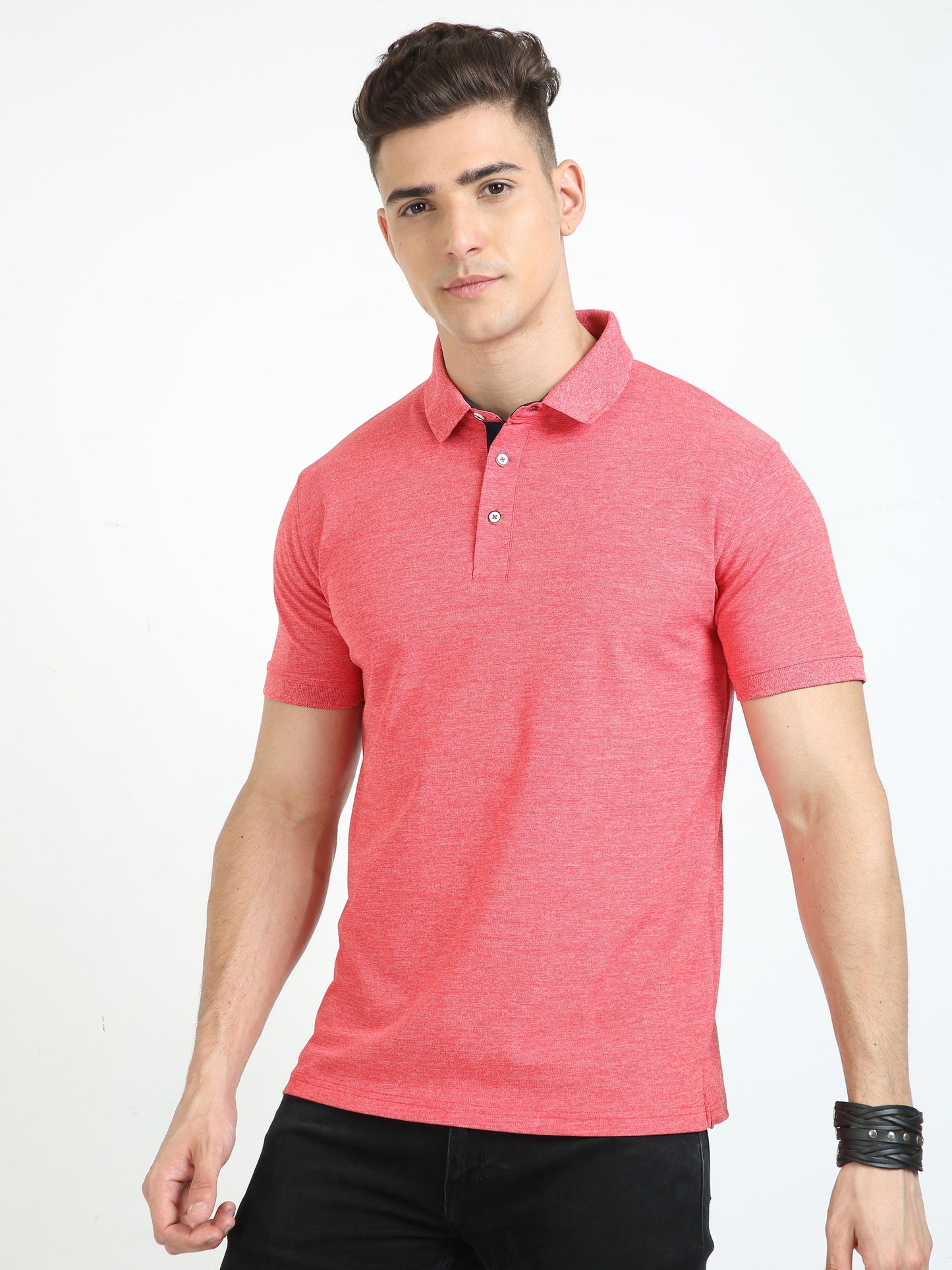 Red Melange Men's Polo T-shirt