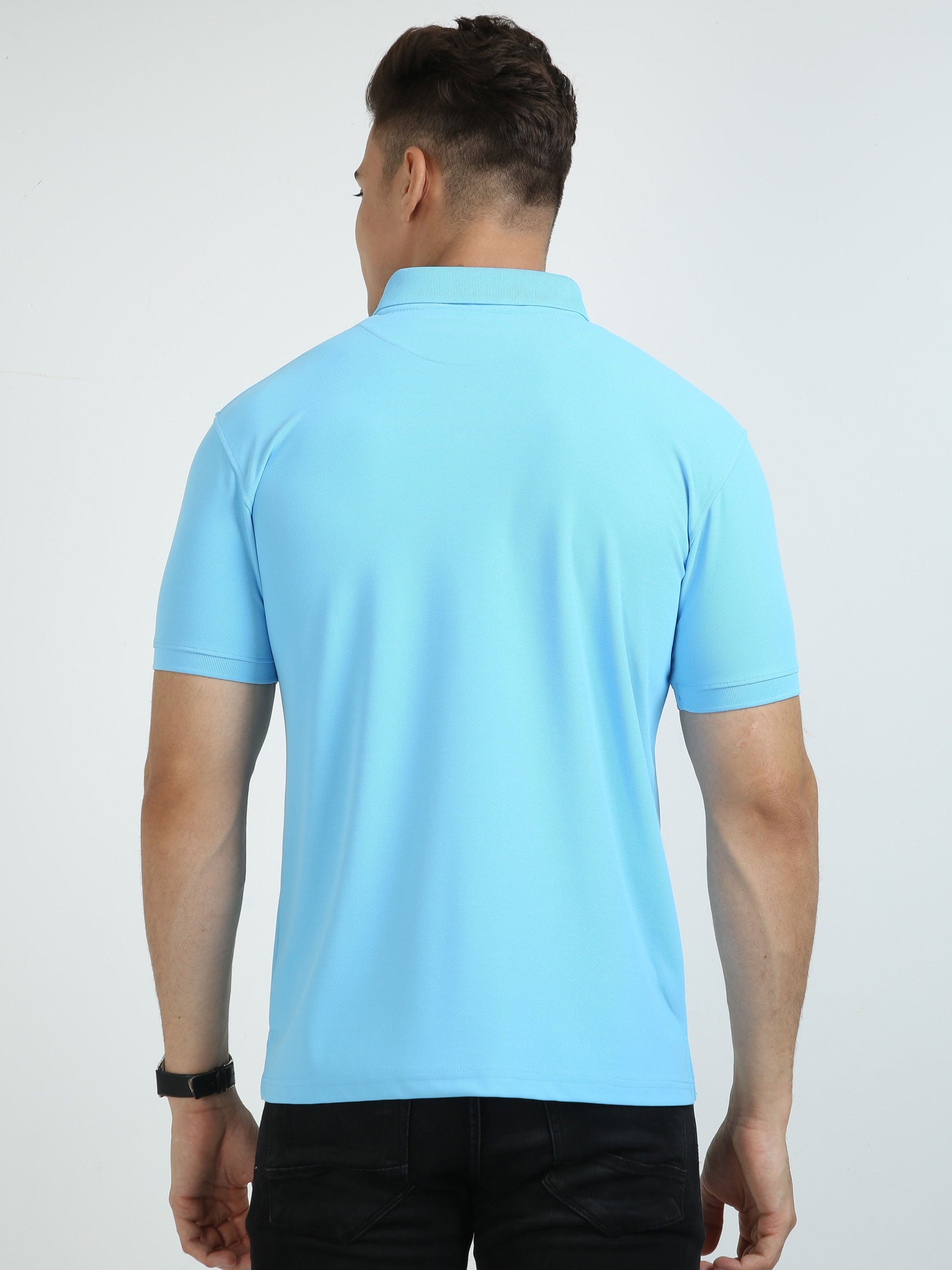 Sky Blue Men's Polo T-shirt