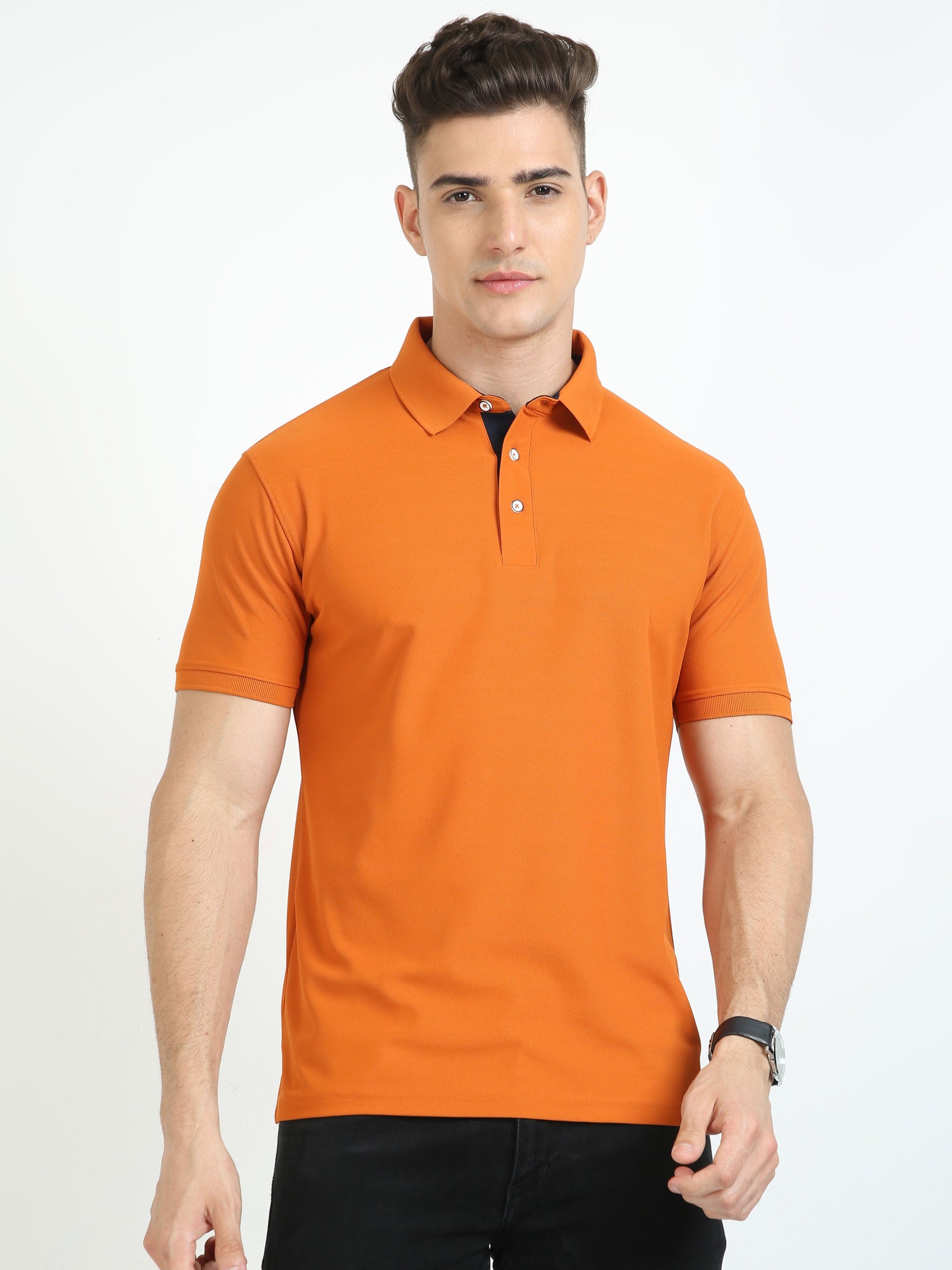Woddy Orange Men's Polo T-shirt