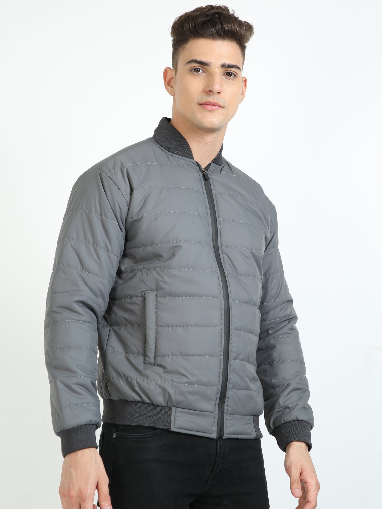 Grey Rib Style Jacket