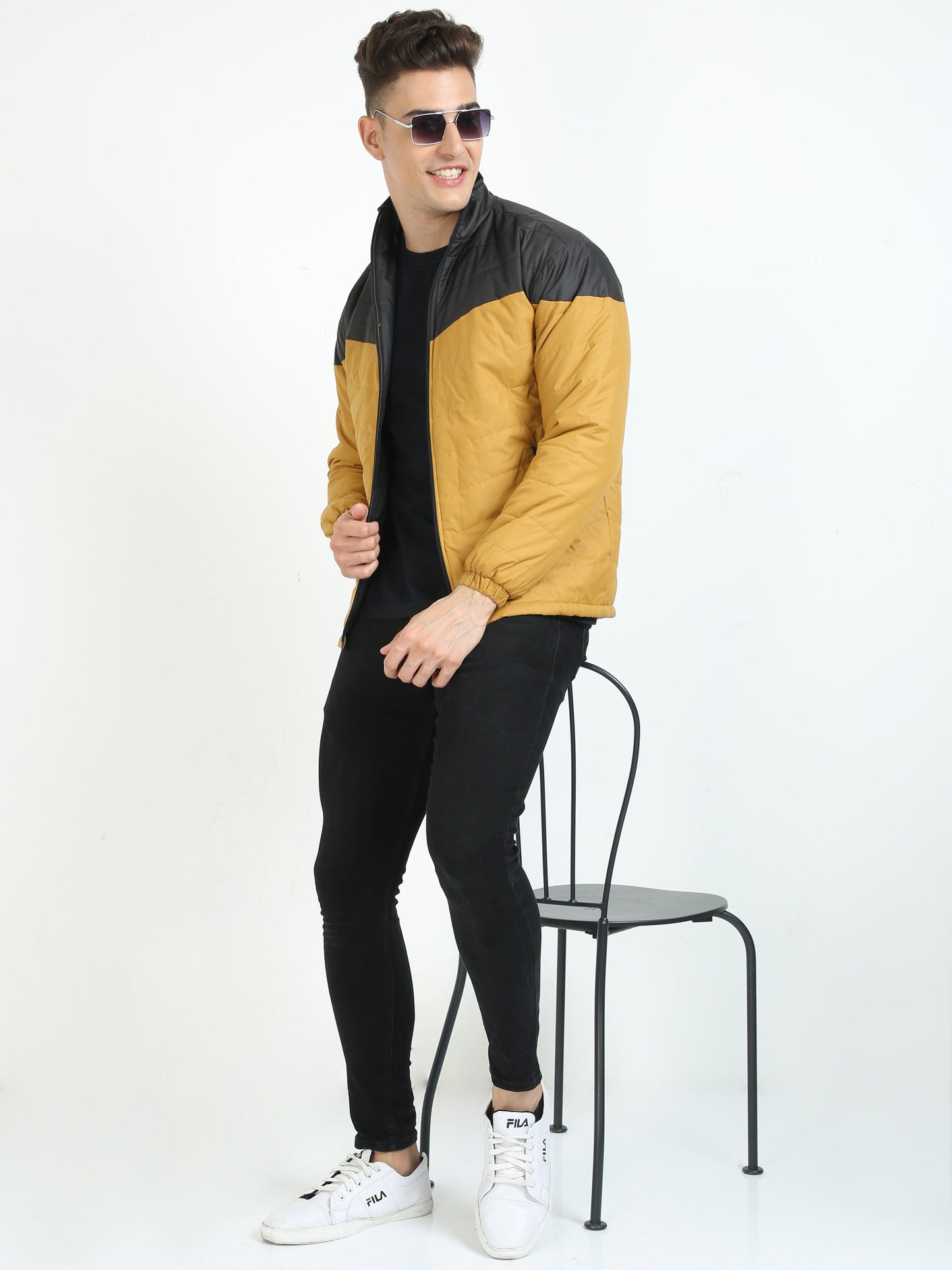 Golden And Black Cut & Sew Jacket
