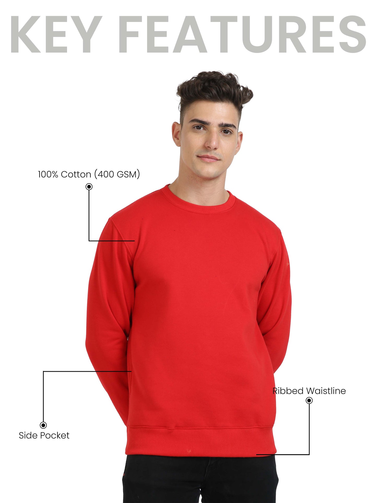 Men Red Sweatshirt