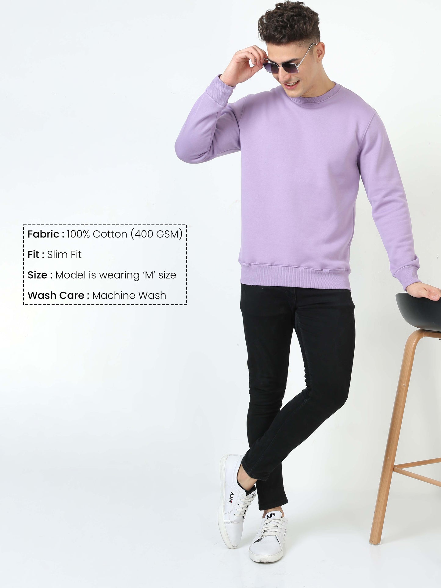 Men Lavender Sweatshirt