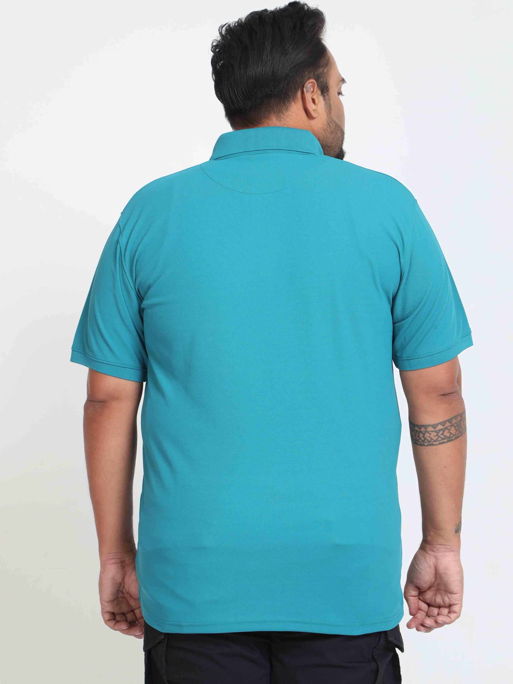 Plus Size Harbour Blue Men's Polo T-shirt