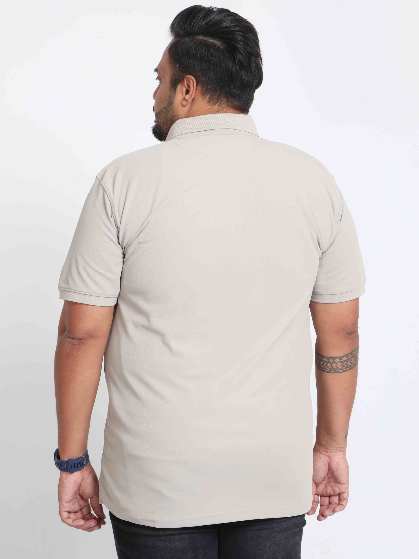 Plus Size Aluminium  Men's Polo T-shirt