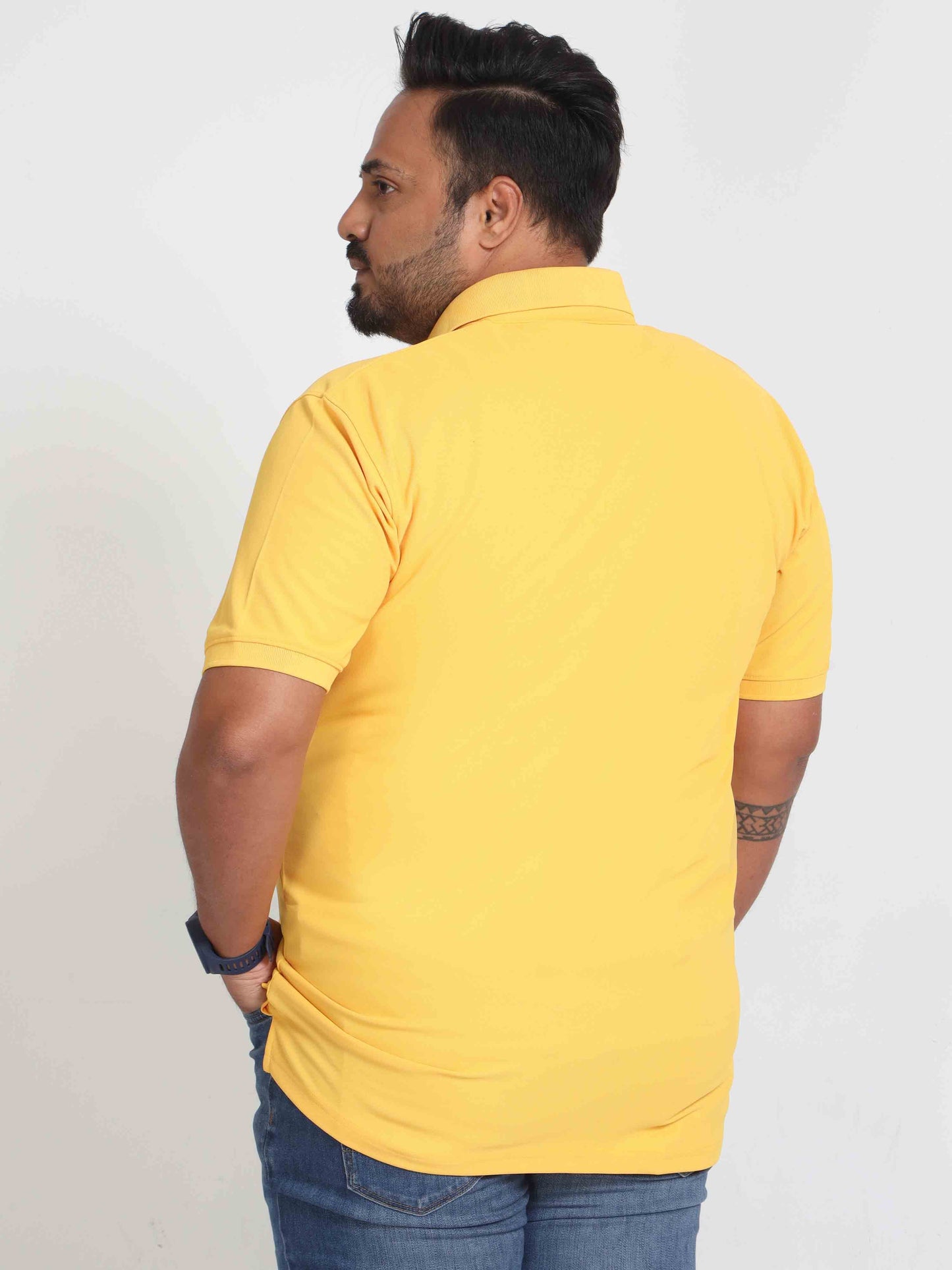 Plus Size Banana Yellow Men's Polo T-shirt