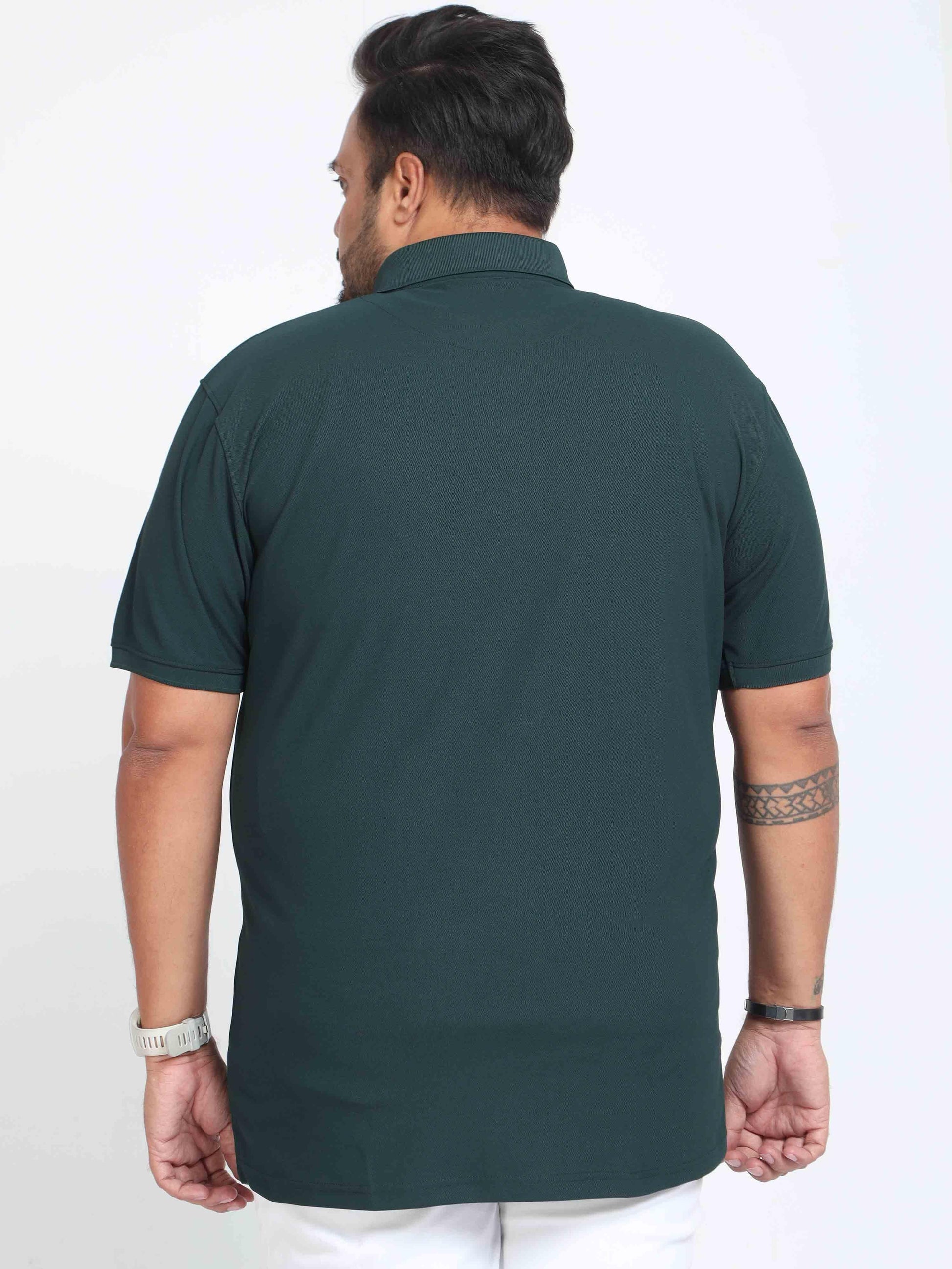 Plus Size Pine Green Men's Polo T-shirt