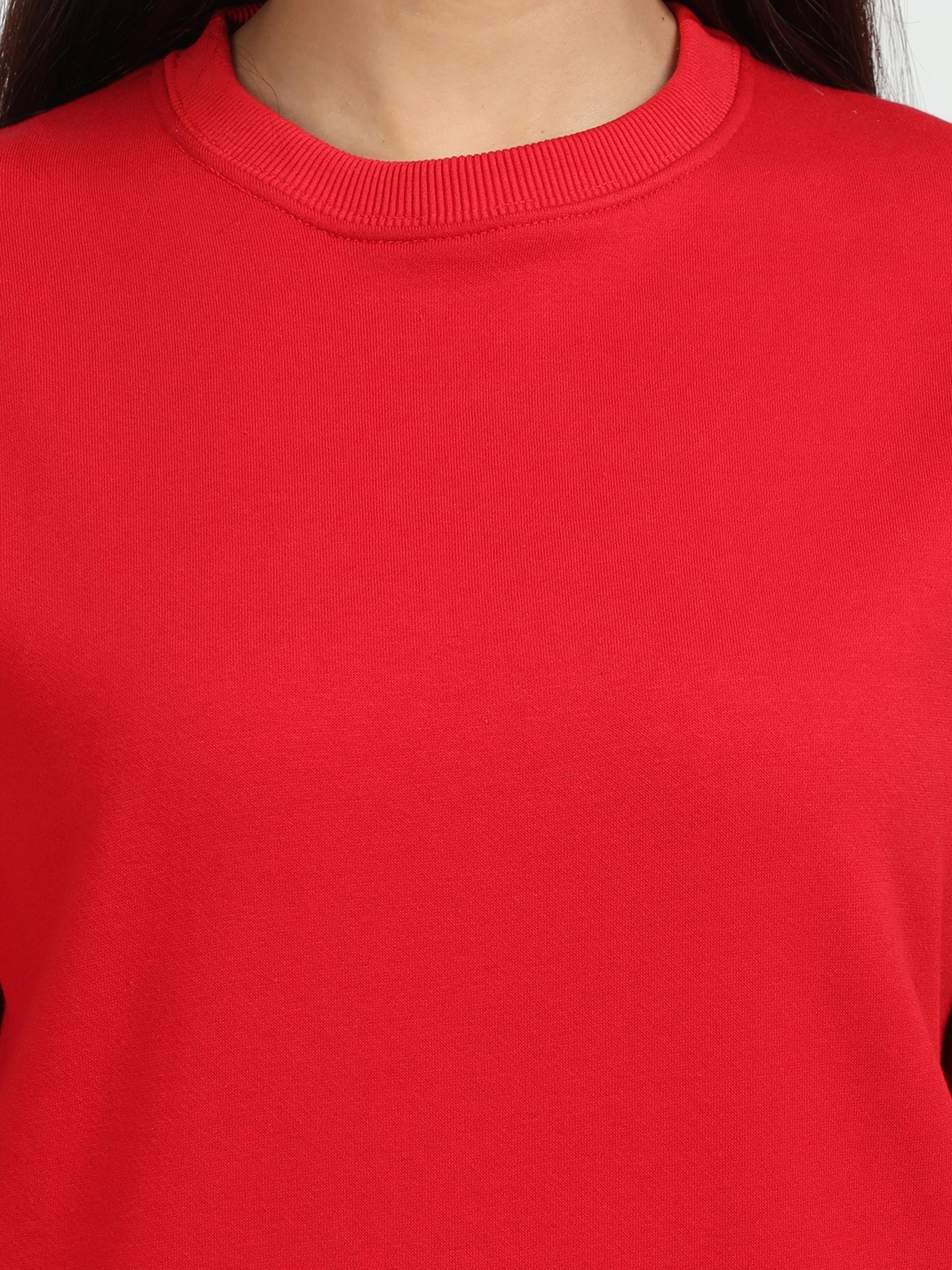 Red Round Neck Sweatshirt