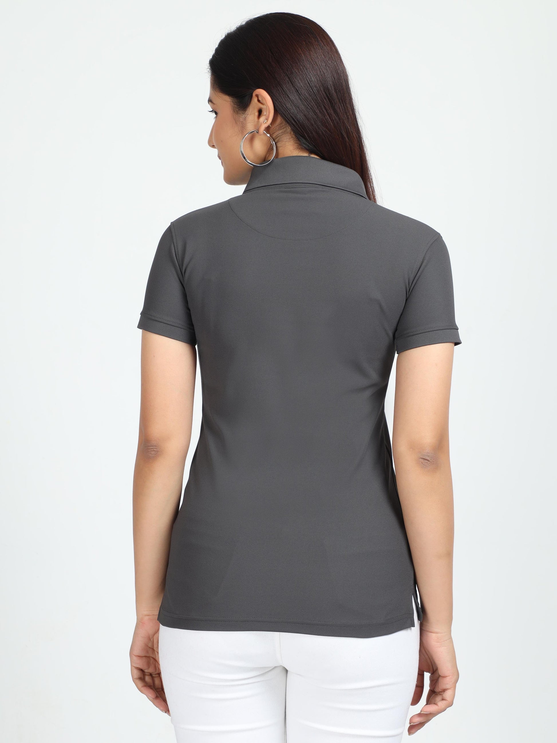 Charcoal Grey Women's Polo T-shirt
